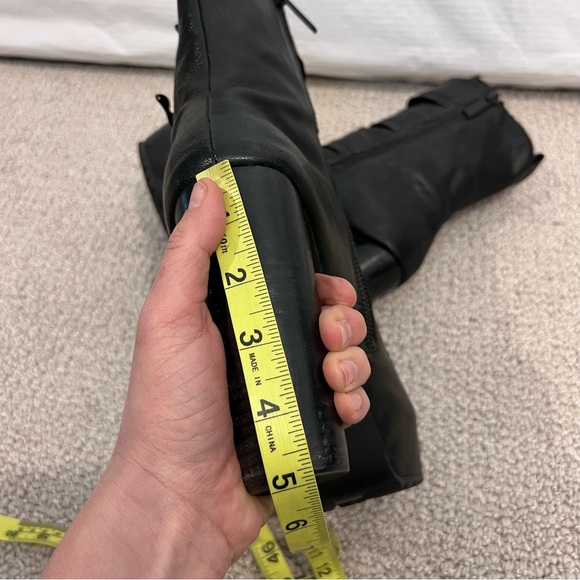 Matiko Leather Lace Up Platform Heeled Boots Punk Gothic Side Zip Black Size 8.5 - Picture 10 of 17